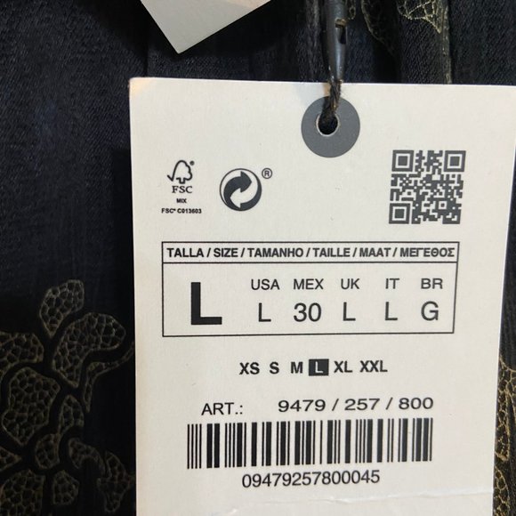 ZARA Black and Gold Flowy Pants - Picture 11 of 12